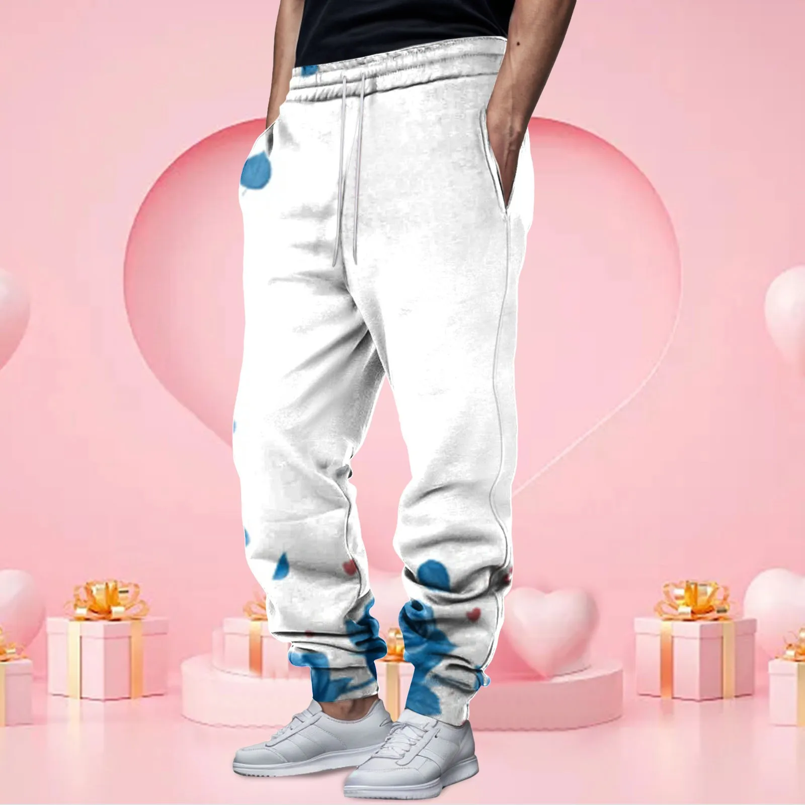 Men's Valentine Drawstring Cargo Sweatpants