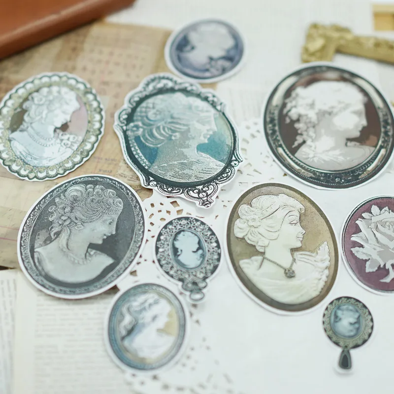 

10Pcs/Pack Vintage Retro Lady Head Portrait Sticker DIY Craft Scrapbooking Album Junk Journal Decorative Stickers
