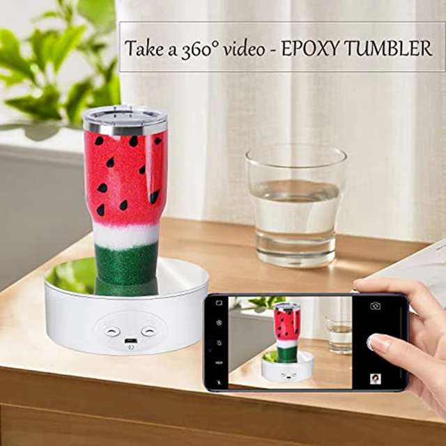 Cup Turner Rotating Display Stand for Tumblers 360 Degree Automatic Mute  Spin Turntable for Photography Display - AliExpress