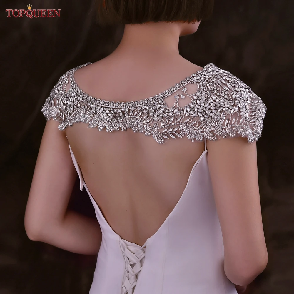 TOPQUEEN SG37 Wedding Bride Deluxe Rhinestone Accessories Elegant women's Shawl for Show Party