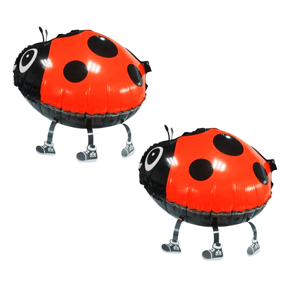 2 Pezzi Animal Air Walkers Balloons Toys Helium Baumizo Para Ni?O Photo Lady Bug