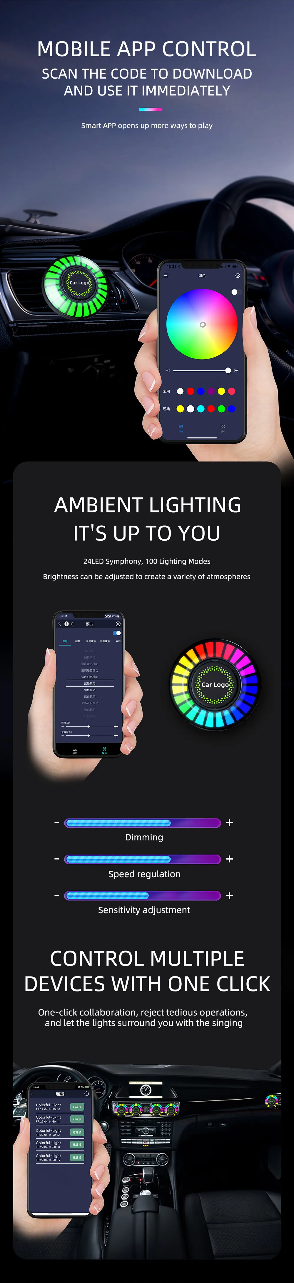 LED RGB Strip Car Air Freshener