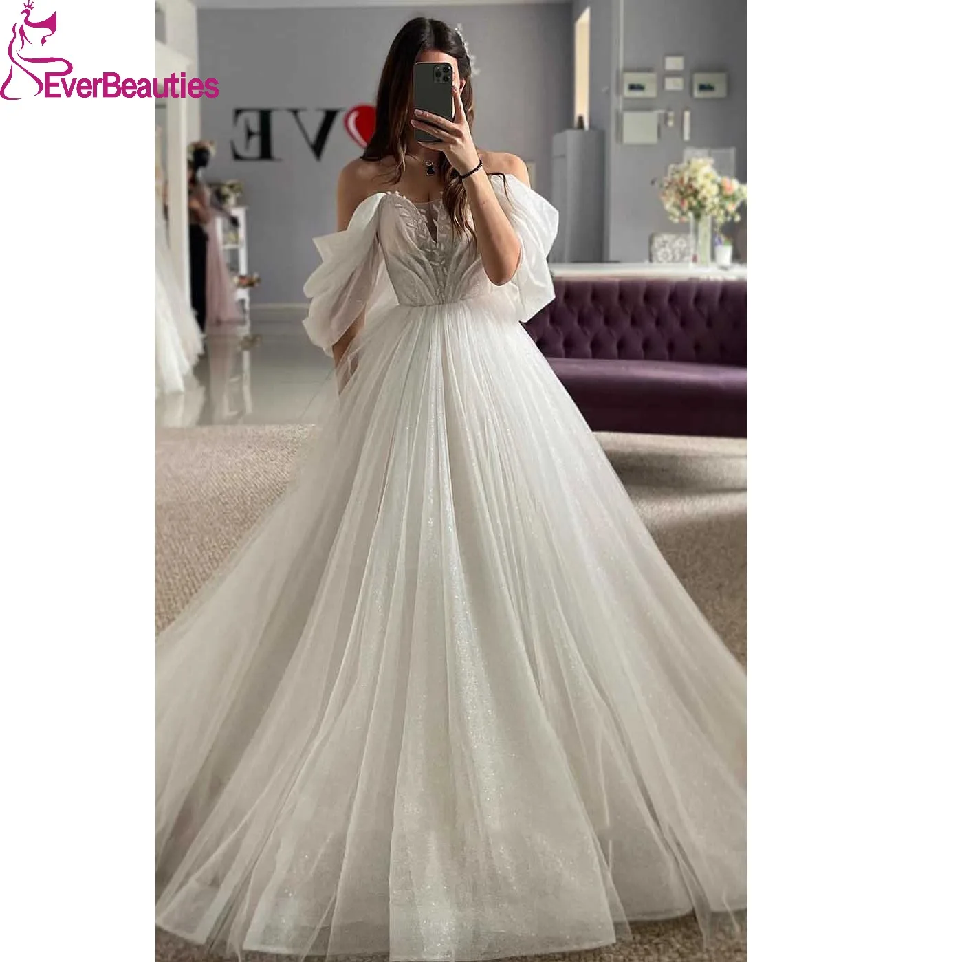 

Tulle Appliques Wedding Dresses for Bride 2024 Boho Bridal Wedding Gown Off Shoulder свадебное платье A Line Beach Robe De Maria