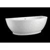 Trinity 69" - Modern White Freestanding Soaking Bath Tubs for bathroom, With Chrome Drain - Semicircular Acrylic Fiberglass 3