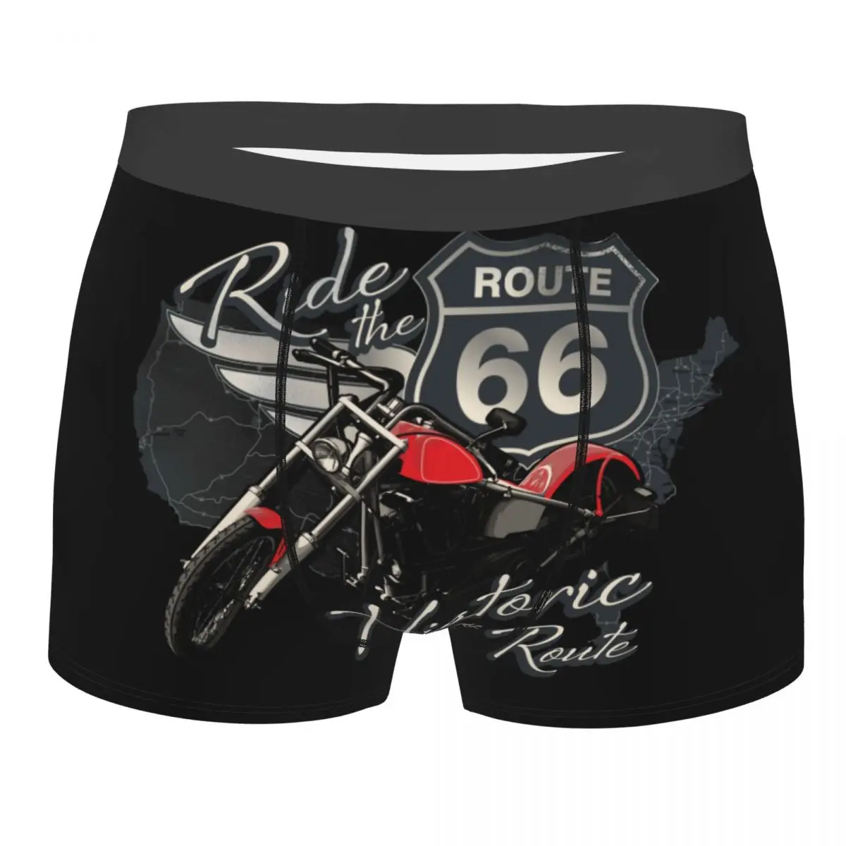 

Travel Motorcycle Ride Route 66 Boxer Shorts Men 3D Print US Numbered Highways Underwear Panties Briefs Breathable Underpants