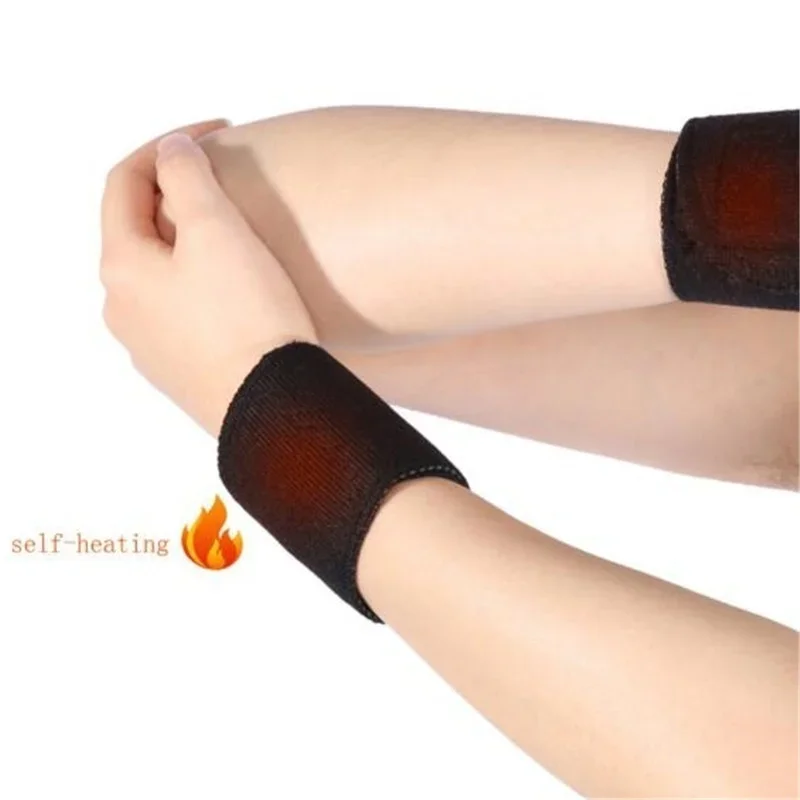 Wrist Brace 2pcs/set Sports Protection Health Care Magnetic Therapy Tourmaline Self-Heating Wrist Brace Belt Arthritis Pain Relief