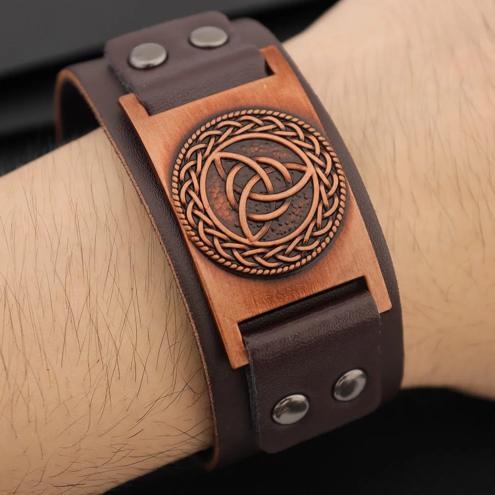 Vintage Viking Rune Celtic Knot Bracelet Charming Men Leather Bracelet Fashion Hip Hop Punk Jewelry Accessories Party Gift leather bracelet leather bracelets