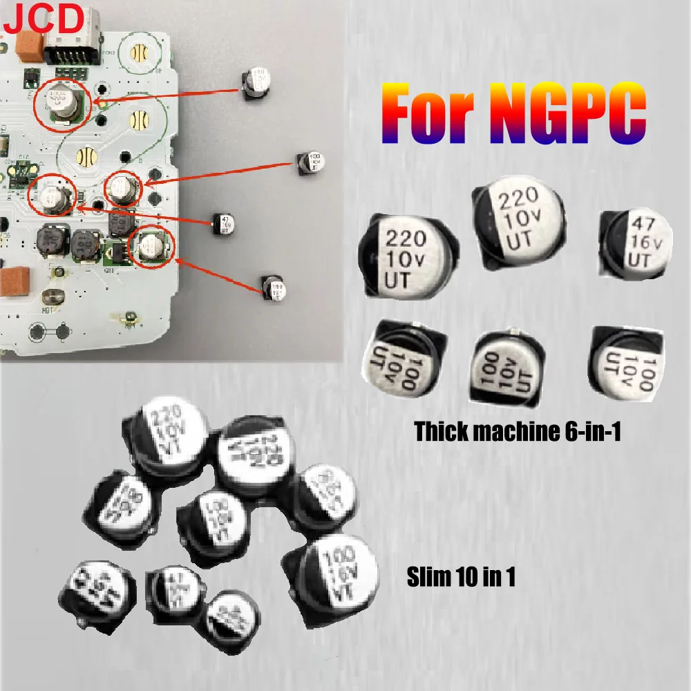 

JCD 1set High quality For SNK NEOGEO POCKET COLOR Thick For NGPC Thick Motherboard Capacitor Repair Replacement