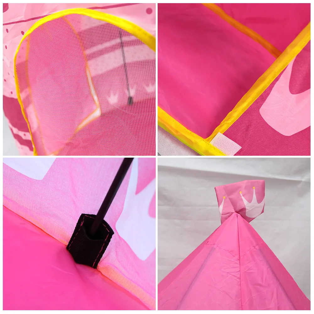 2 Colors Folding Tent Kids Children Boy Castle Cubby Play House Kids Gifts Outdoor Toy Tents Portable Foldable Play Tent Prince