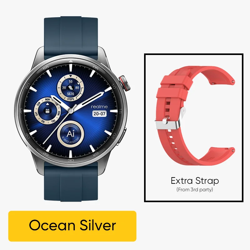 thumbnail image 1 of Versión global Reloj inteligente realme Watch S2 Pantalla AMOLED de 1,43'' Batería de 20 días de duración IP68 Resistente al agua Spuer AI Engine Smartwatch, 1 of 5