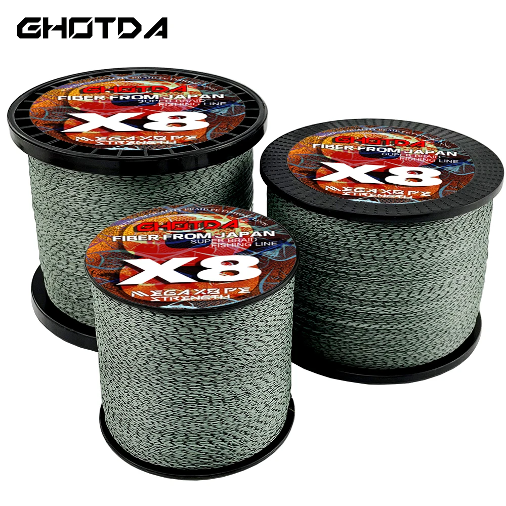 

GHOTDA 8 Strands Braided Fishing Lines Multifilament PE Spotted Invisible 18-78LB Diameter 0.14-0.5mm Smoother 500M