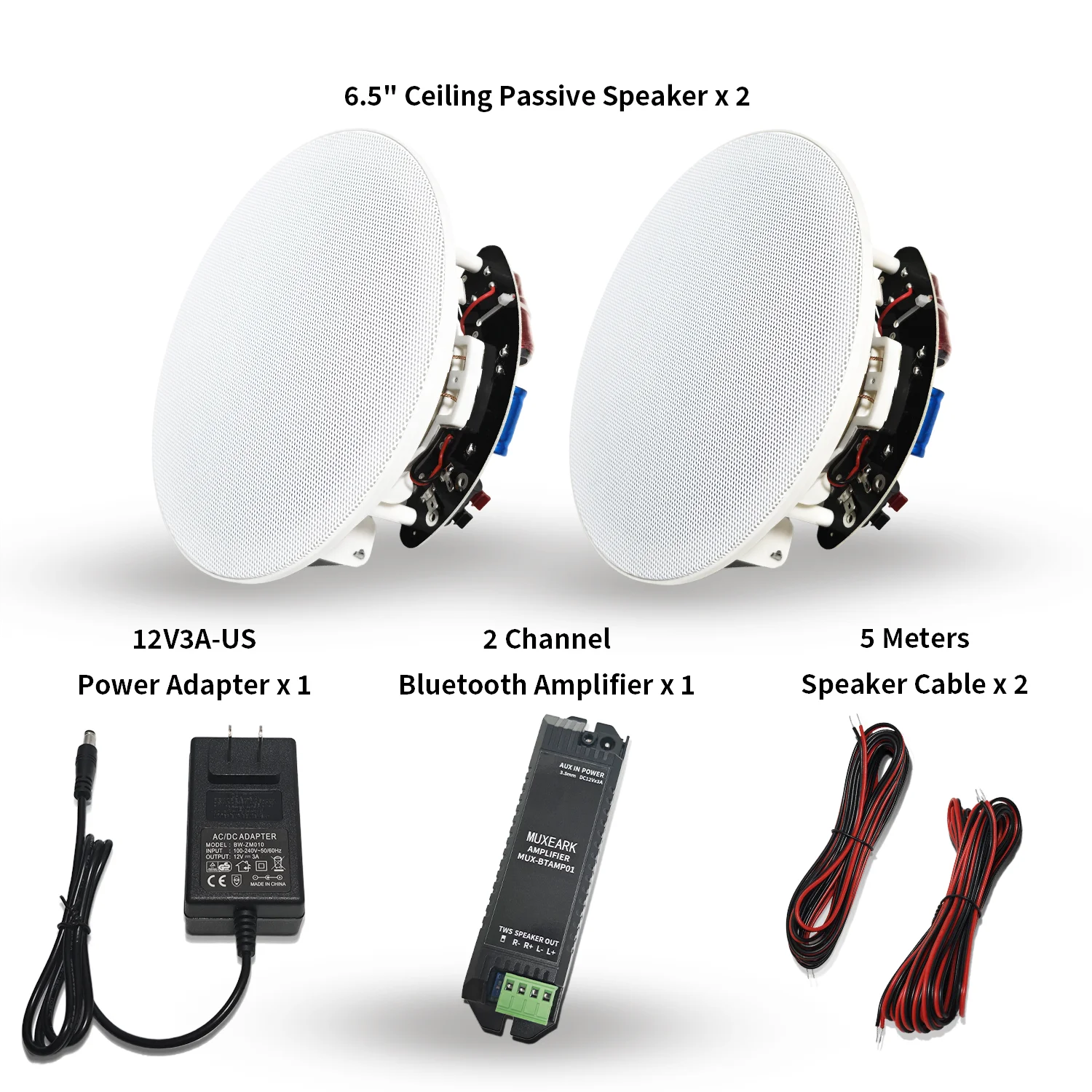 2 قطعة 6.5 ''في السقف مكبرات صوت بخاصية البلوتوث 3...