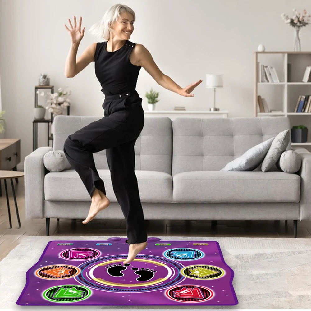 LED 조명이 있는 전자 댄스 패드 무선 BT 가족 음악 게임 매트 어린이 및 성인용 운동 및 게임용