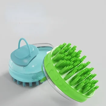 Dog Washing Massage Silicone  For Bath Pet Shampoo Brush Dog Bath Brush With Soap Dispenser Dog Grooming Brush 3
