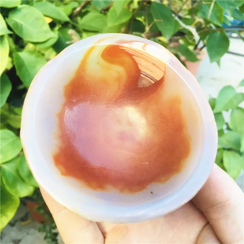Natural red agate bowl jewelry box crystal stone healing home decor 3