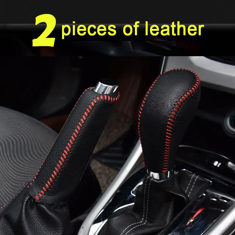 

1set Genuine Leather Generation AUTOMATIC Gear Shift Collar Knob & Handbrake for Buick