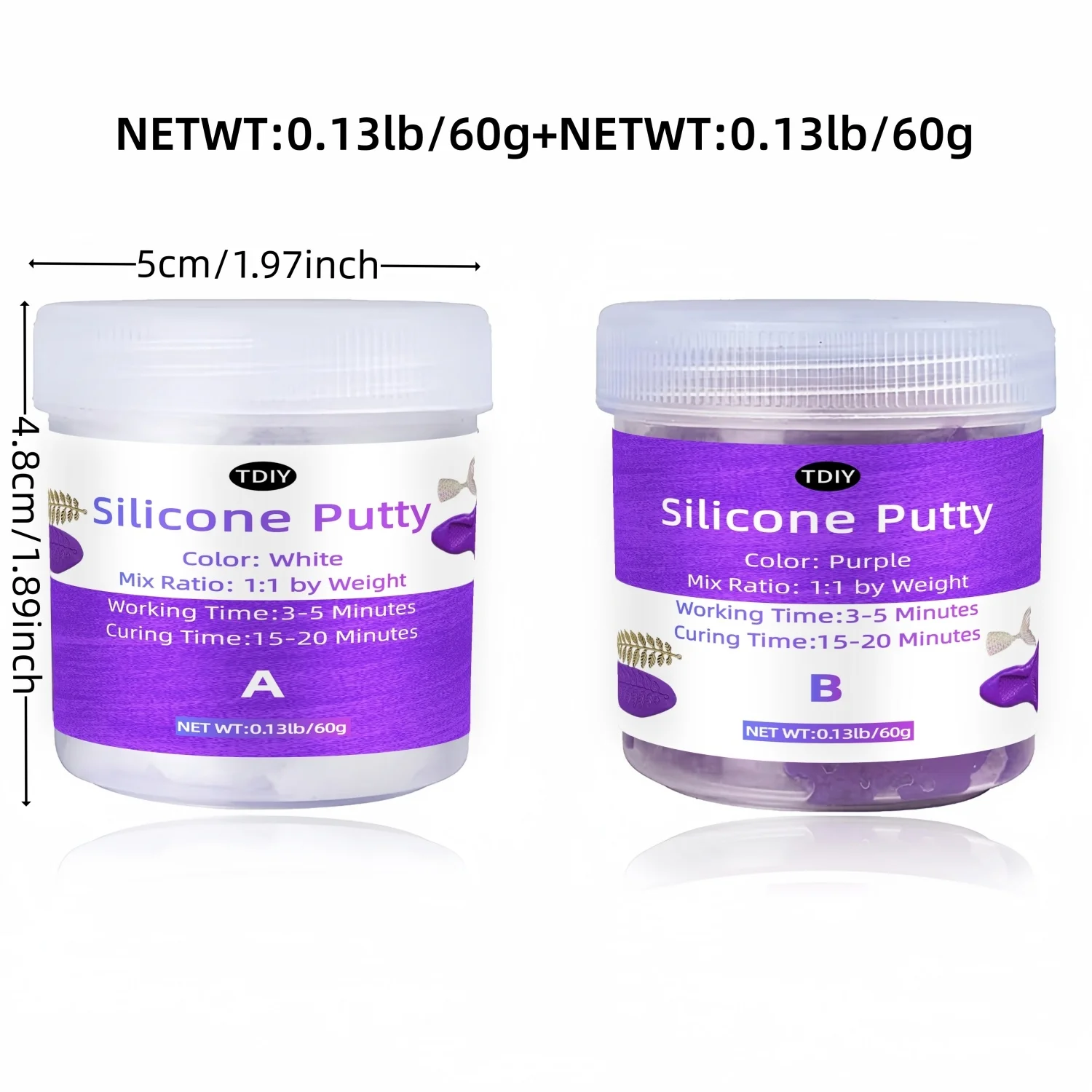 Purple Silicone Mold Putty for Resin Casting & Crafts - Safe, Non-Toxic, Flexible, and Easy Mix