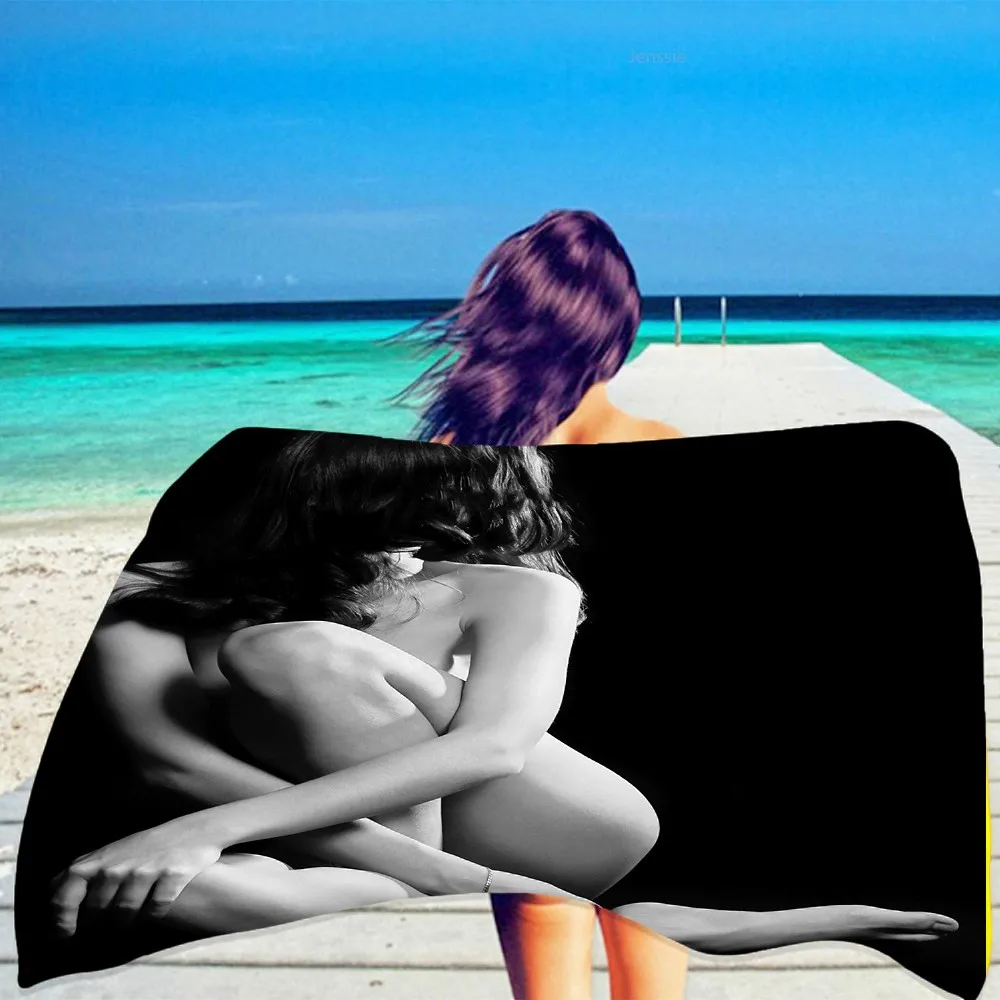 Sexy Lady 3D Print Beach Towels Large Gym Sport Pool Yoga Towel Quick Dry Absorbent Towel for Boys Adult Custom Swimming Towel - Image 5