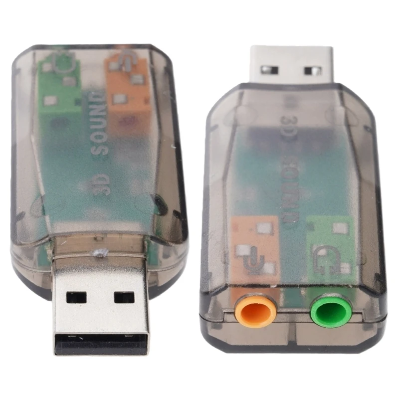 SB-3.5mm 잭 오디오 어댑터 USB 2.0-Aux 마이크 헤드폰 외부 3D 사운드 카드 HFR8103 칩(PC용)