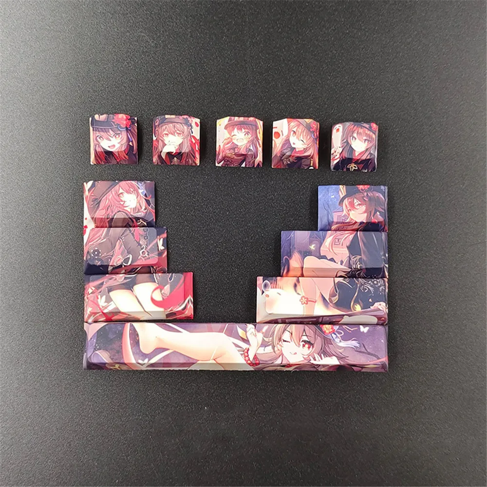 Personagens de Anime Keycap Personalizado Pbt Sublimação Perfil Cereja Teclado Mecânico Suplemento Chave Personalizado 12 Pcs - Imagem 2