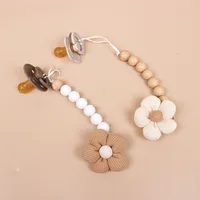 Fleur bébé attache-sucette chaîne nouveau-né factice porte-mamelon Clips sans BPA coton jouets de dentition sucette pendentif support 2