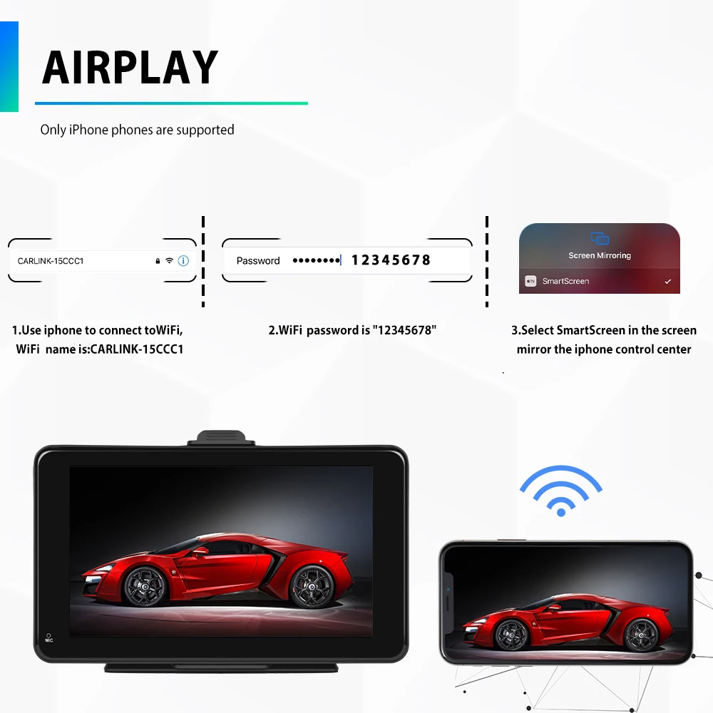Podofo – autoradio Android 7 ", sans fil, lecteur multimédia vidéo, écran  tactile, tablette, Smart TV
