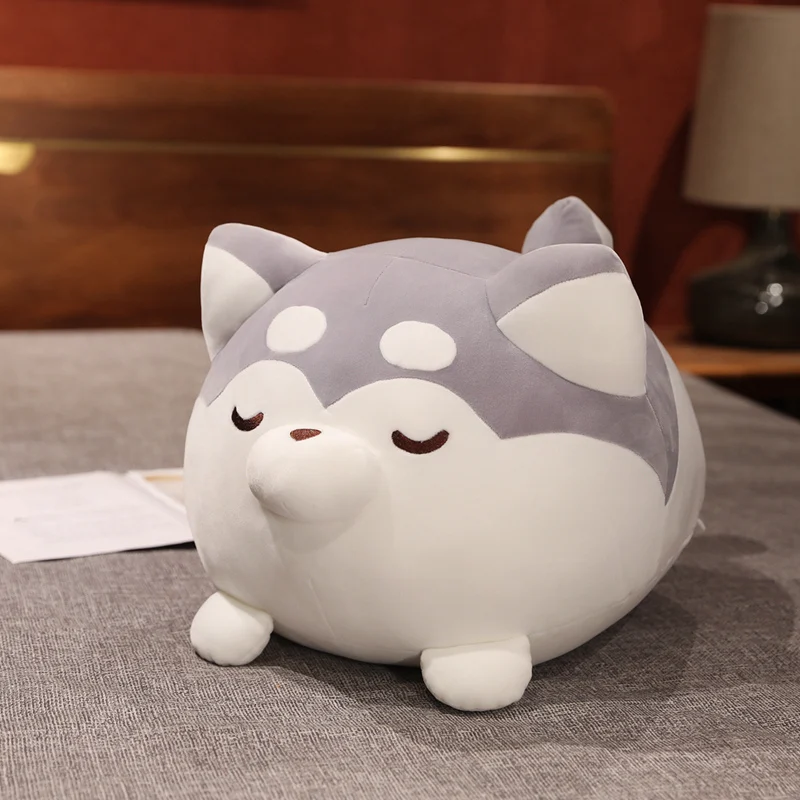 thumbnail image 1 of Peluche de Shiba Inu para niños, muñeco de peluche de 30-70cm con forma de perro gordo, esponjoso, amarillo, gris, Husky, almohada, cojín, juguetes para niños, regalo de cumpleaños, 1 of 5