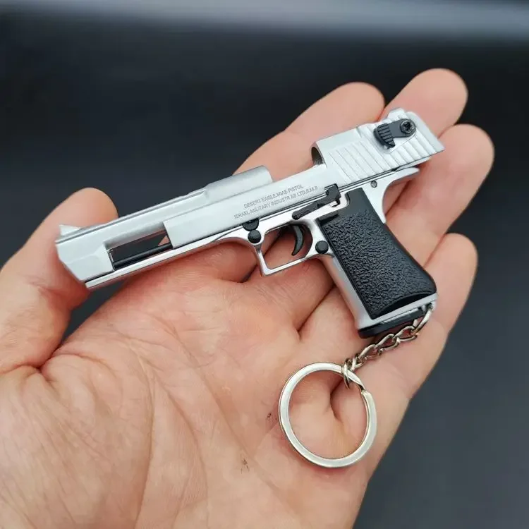 1:3 Desert Eagle Pistol Alloy Mini Gun Model Keychain Gold-plated Bag Pendant Detachable Toy Gun For Adult Kids Gift 6