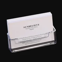 1 Pcs Clear Desk Shelf Box Storage Display Stand Acrylic Plastic Transparent Desktop Business Card Holder Place Card Holder 1