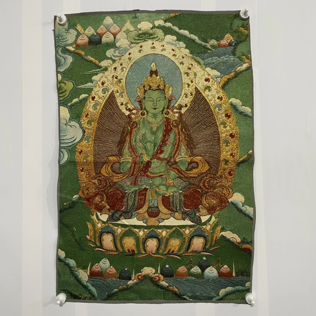 

Free Delivery China Elaborate Silk Embroidery Luck“Bodhisattva Buddha”Geomantic Thangka Painting Mural Household Decoration#44