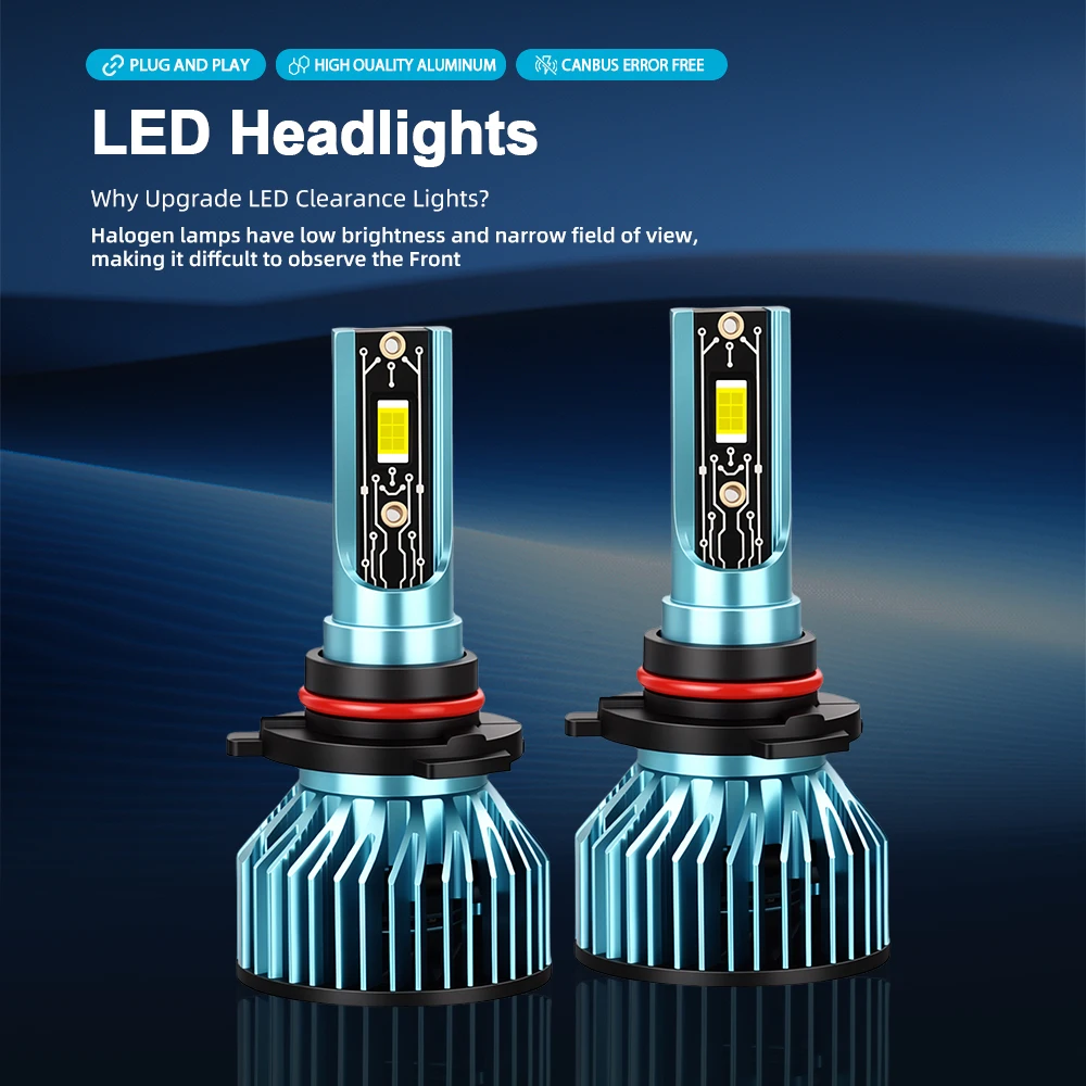 High-Power LED Headlight Bulbs with Turbo Lamps and Fog Light Brightness