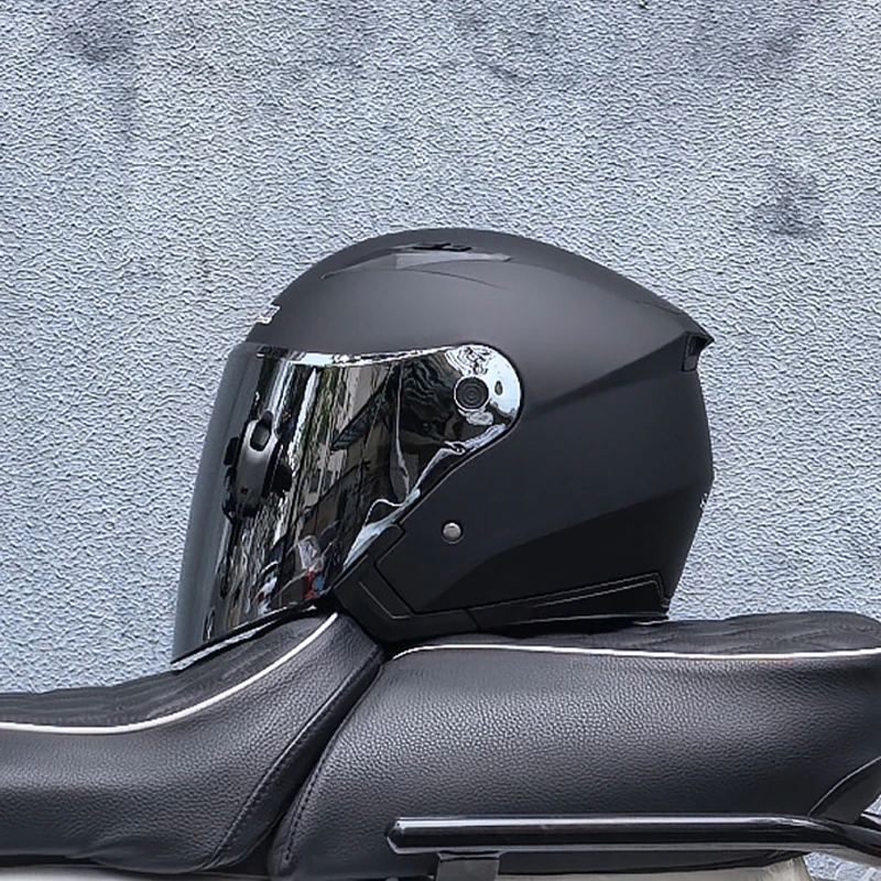 Casco de motocicleta para hombre y mujer, capacete para motocicleta, cascos para moto, doble lente, medio casco de carreras, para las cuatro estaciones