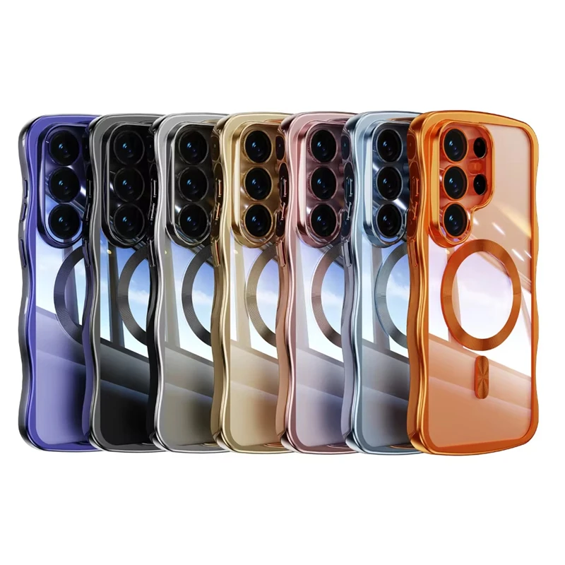 Wavy Pattern Glossy Transparent Shockproof Case