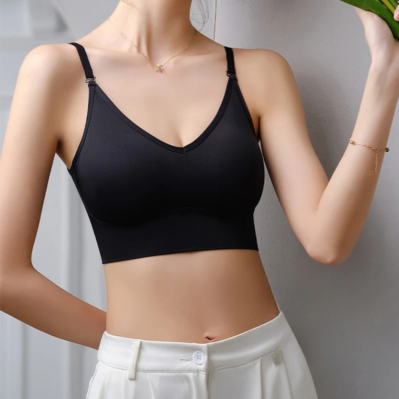 Sexy Women U Underwear Small Chest Pudh Up Gathered Lingerie Thin Vest  Seamless Backless Invisible Bra with Bare Open Back - AliExpress