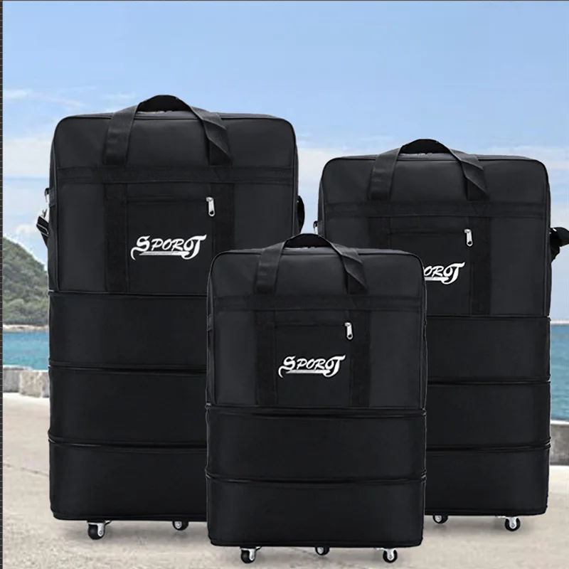 Nueva bolsa facturada de aviación, bolsa de equipaje Oxford, bolsa de viaje móvil de gran capacidad, bolsa de viaje con ruedas extendidas_voghion.com