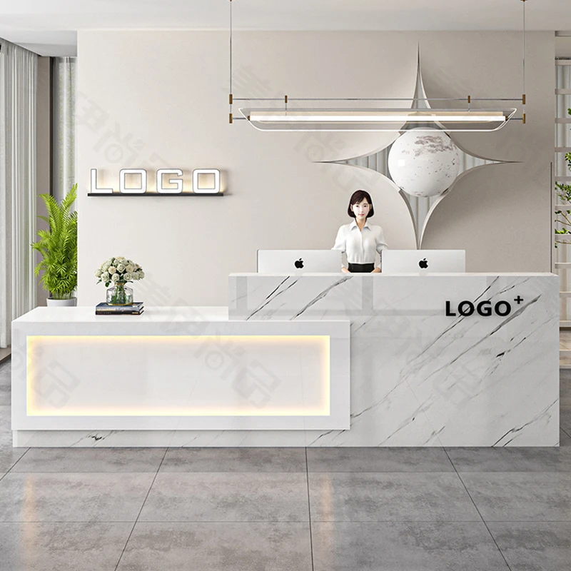 Wooden Stylish Reception Desks Beauty Salon Glamour Checkout Reception Desks Office Modern Mostrador Commercial Furniture