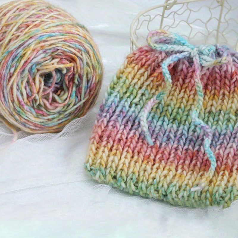 50g/Roll Rainbow Color Wool Yarn Segment Dyeing DIY Handmade Knitted Thread  Baby Sweater Hat Scarf Crochet Yarn Sewing Accessory - AliExpress