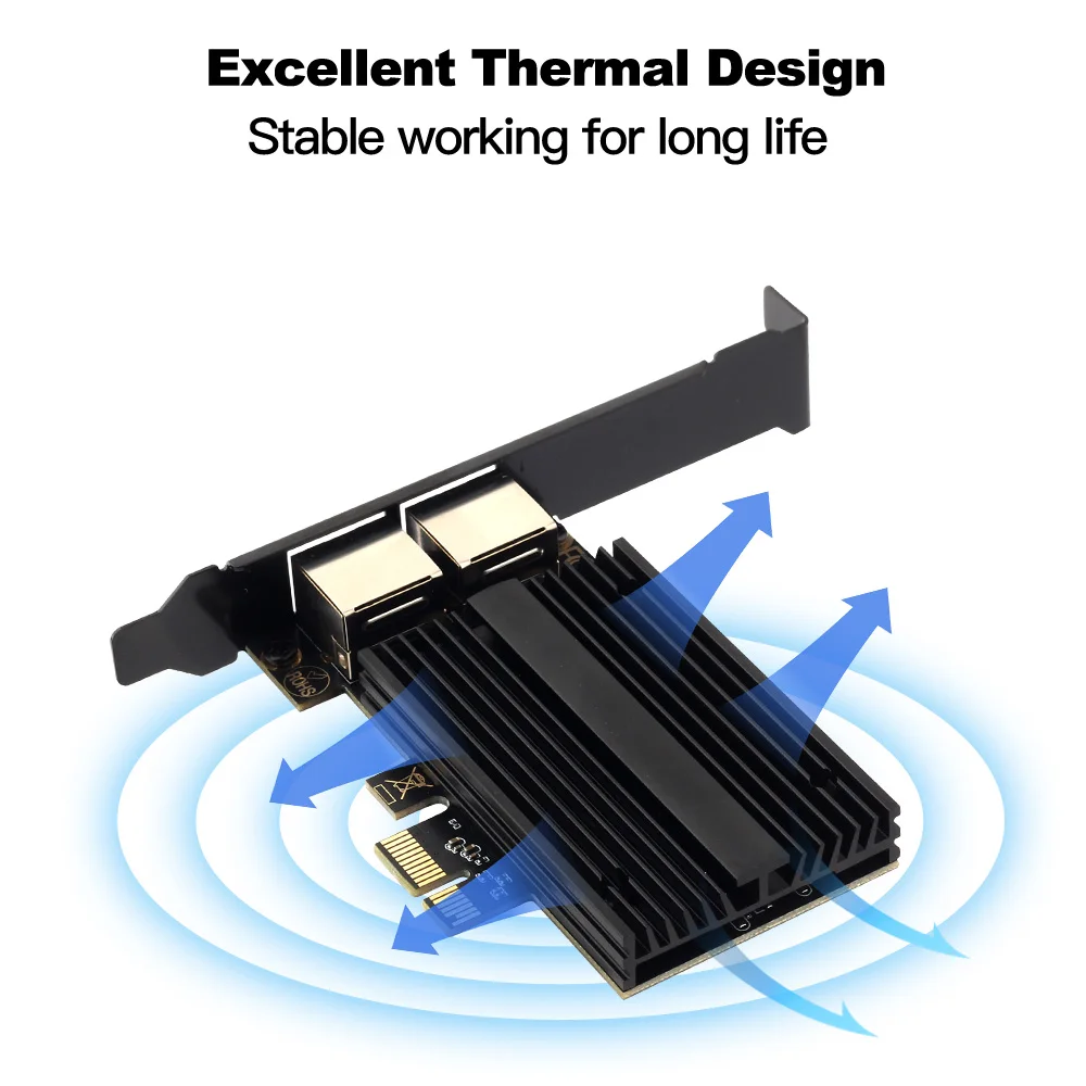 Placa de Rede Pci-e para Rj45 Intel I226 Gigabit Ethernet Rj45 Portas Duplas 1000 2500m Pci Express Adaptador Wlan para Desktop 2500mbps - Imagem 2