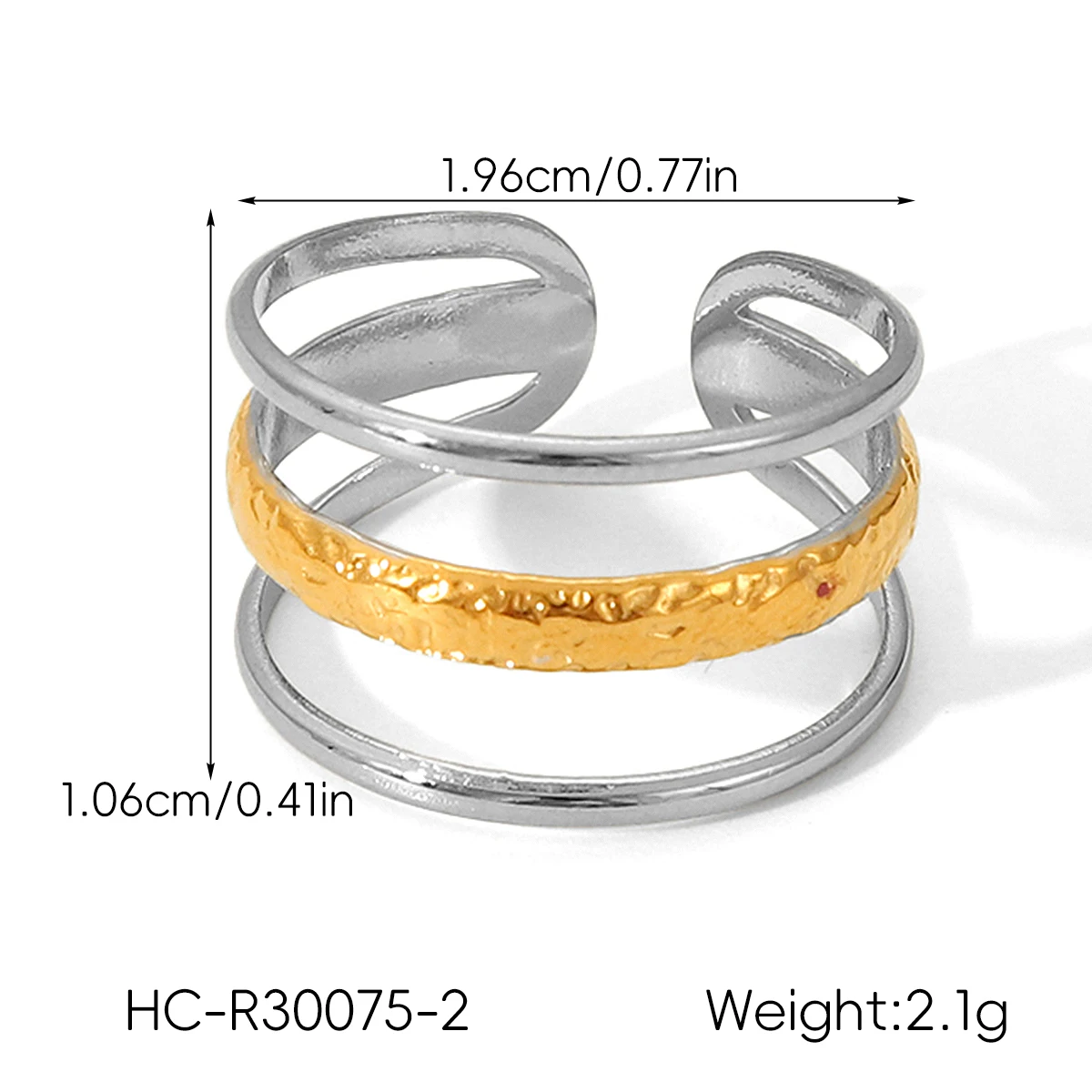 Y2K Gold-Silber gemischte Farben, Stahl, Gothic, hochwertige, verstellbare Ringe, Set, Damen-Charm, wasserdicht, luxuriöser Schmuck, Geschenke – Detail 17