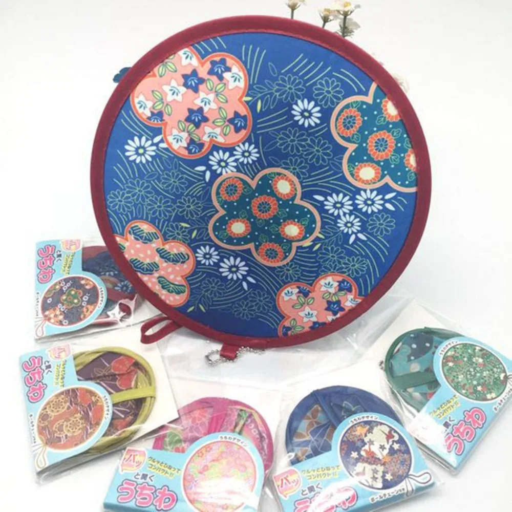 Portable Collapsible Fans Summer Round Folding Hand Fan