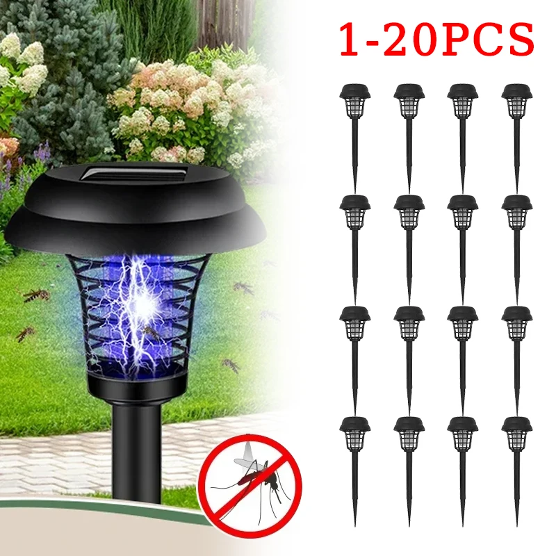 Solar Mosquito Killer Lamp Home Garden Waterproof Mosquito Repeller Outdoor Camping Electric Artifact Lighting