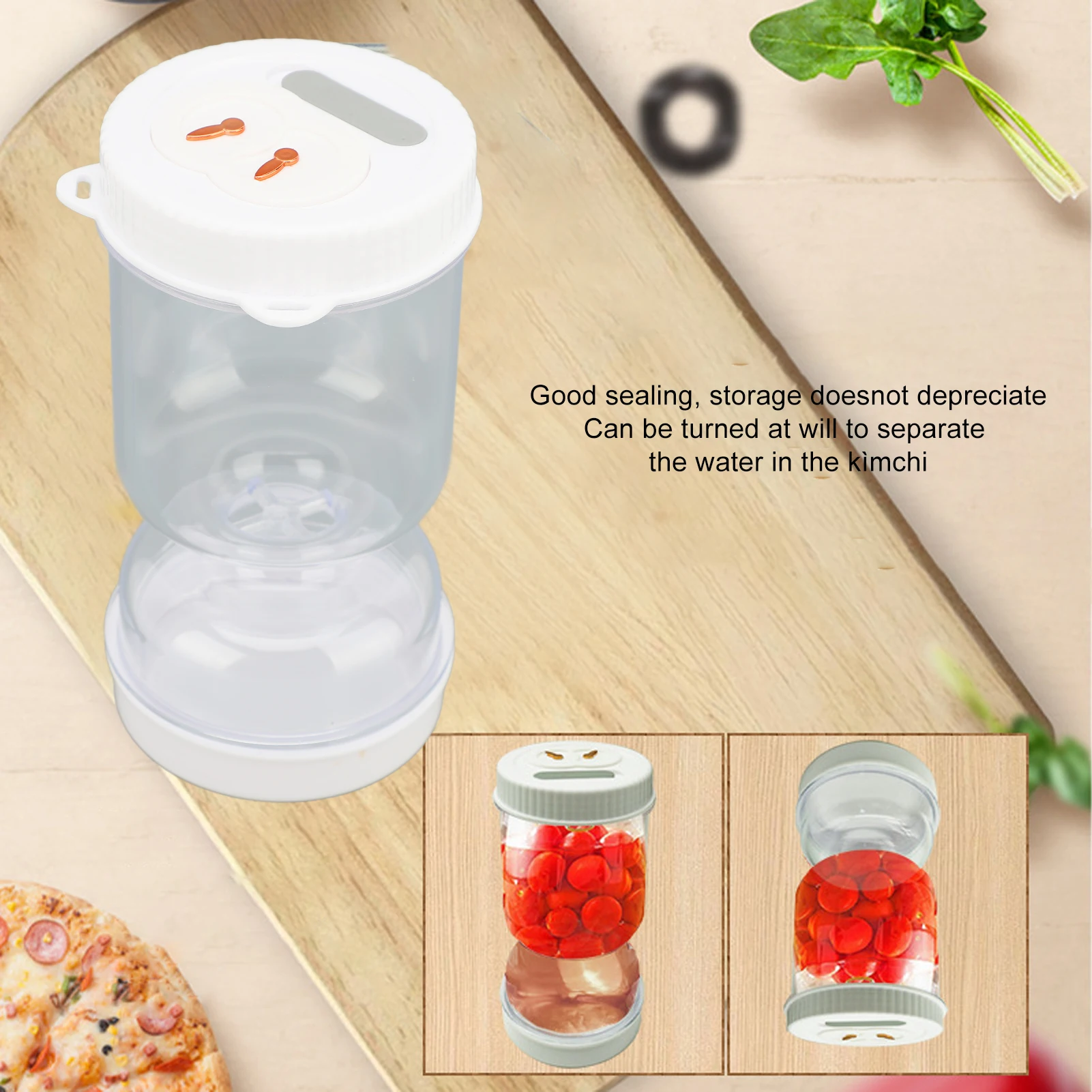 Glass Pickle Jar with Strainer ,Pickle Container,Hourglass Pickle  Separator Jar for Olives,Gherkins or Sliced 5