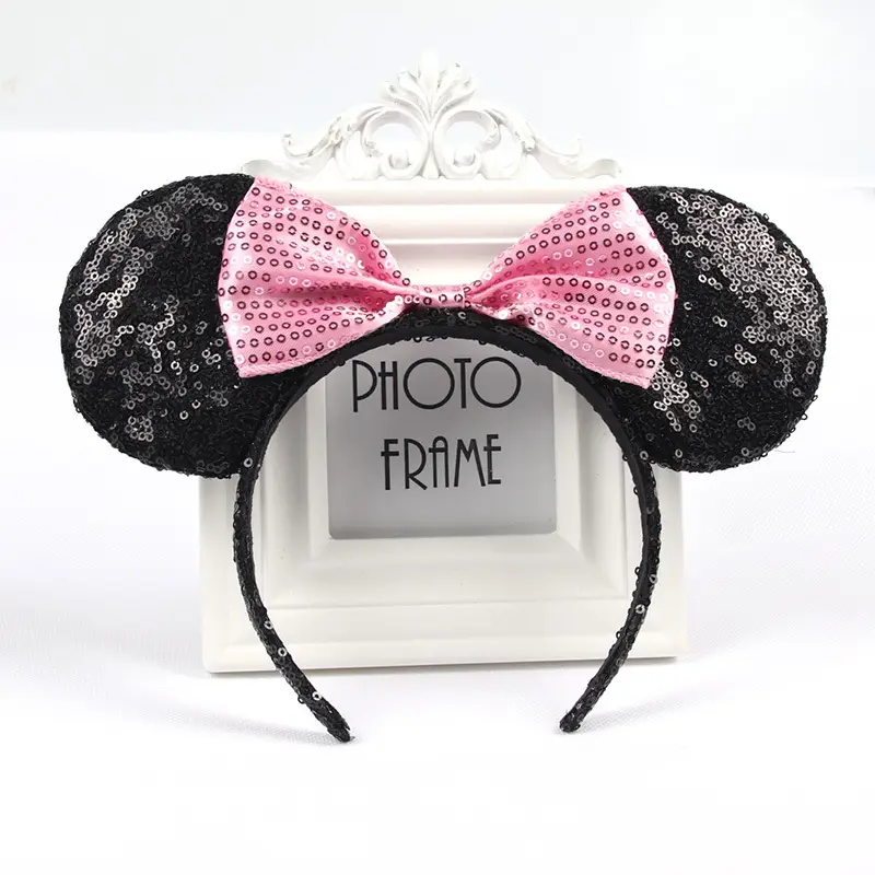 Mouse Headband Cartoon Ears Sequin Bows Hairband Party Cosplay Hair Accessories Children Adults Toys Gift - Image 10