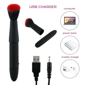 Rechargeable 10 Speed Vibration Vibrator Massage Stick Magic Wand Make up Brush Female Intimate Adult Toys for Couple 5