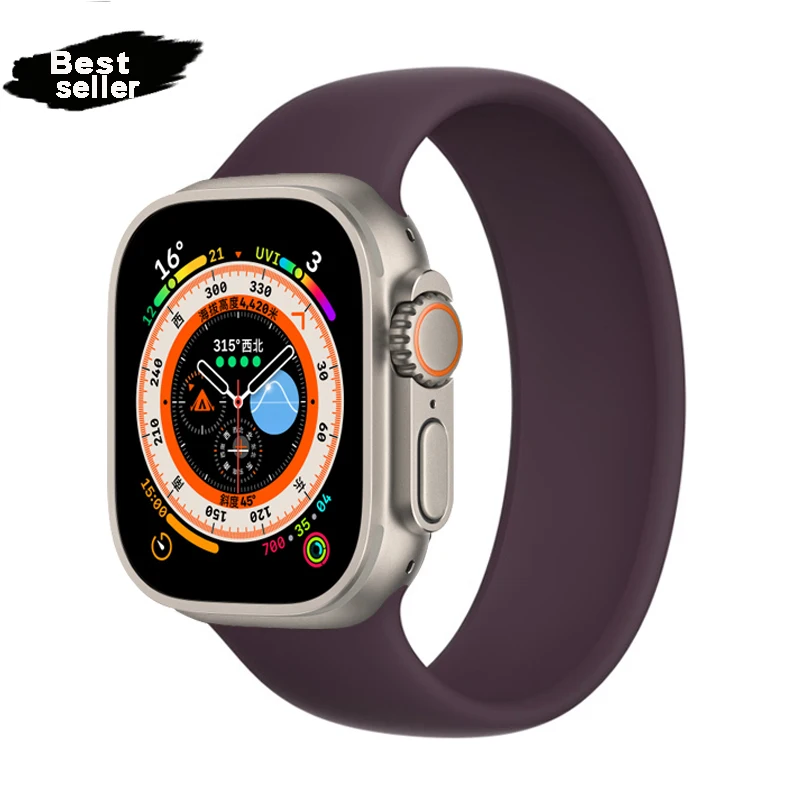 Silicone Solo Loop Strap for Apple Watch - Elastic Belt Bracelet