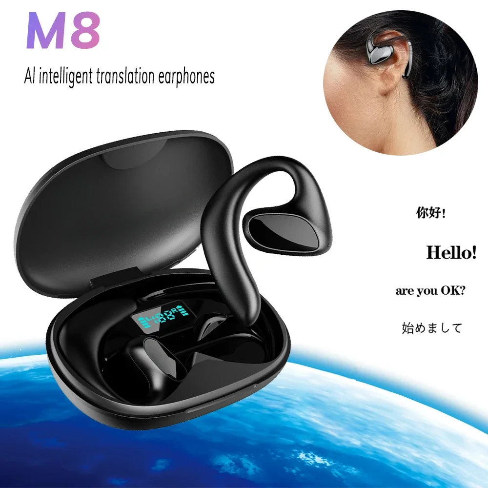 Bluetooth 5.1 Translation Headphones 144 Languages Instant Translate Smart Voice Wireless Music Earphones Translator