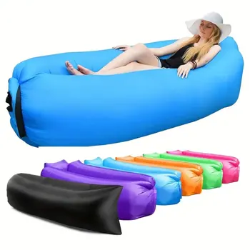 Relax In Comfort: Inflatable Lounger Air Sofa Hammock - Portable, Waterproof & Leakproof - Perfect For Backyard, Beach, Camping
