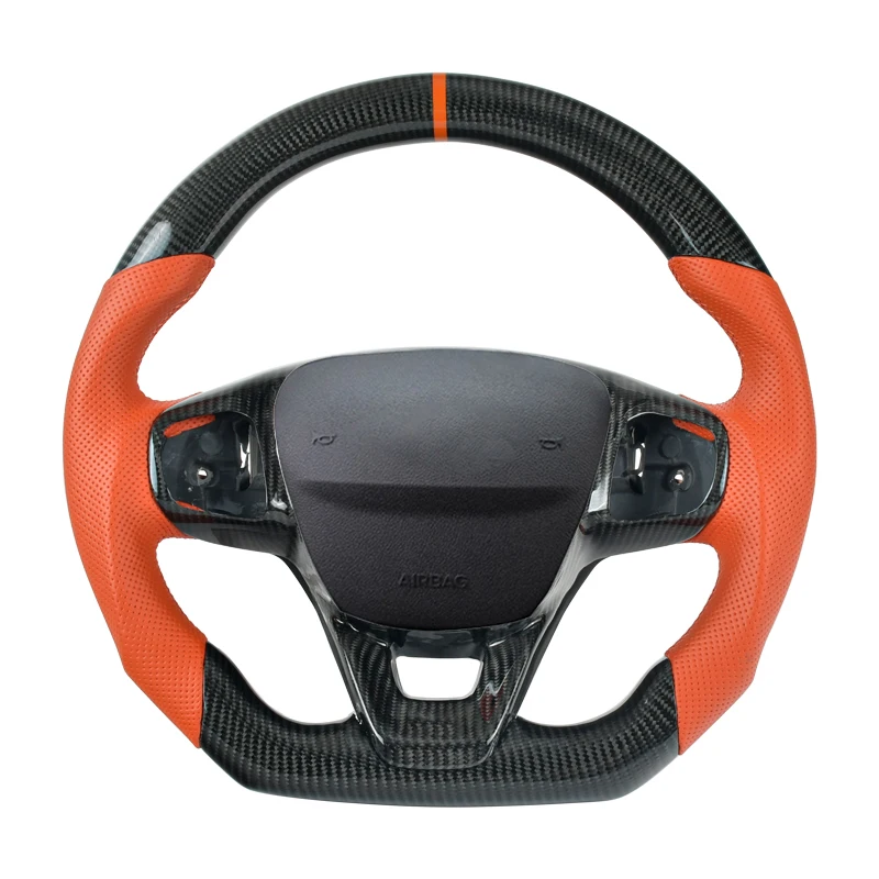 

For Ford Focus MK4 Steering Wheel 100% Carbon Fiber Customized Sport Wheel 2018-2021
