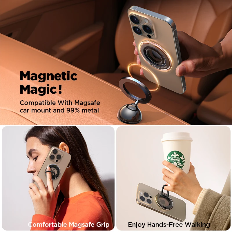 Joyroom Ring Phone Holder Colorful Magnetic Kickstand Silicone Ring Magnetic Phone Grip Holder Stand For iPhone 15 14 13 Pro Max images - 6