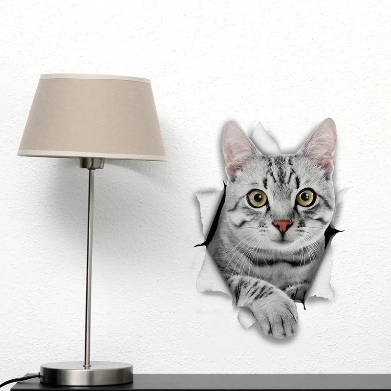 M458 Cat Stickers Breakout Siamese Wall Sticker Home Decoration Toilet Decals for Bedroom Kitchen Living Room Walls Decor wall stickers wall sticker
